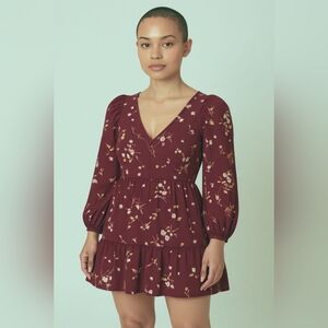 Blu Pepper Boho Cottagecore Floral Puff Sleeve Mini Dress | Prairie Style Size S